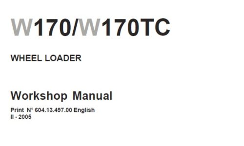 New Holland W170, W170TC Wheel Loader