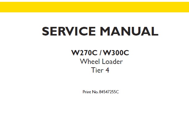 New Holland W270C, W300C Wheel Loader Tier 4