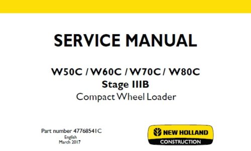 New Holland W50C, W60C, W70C, W80C Stage IIIB Compact Wheel Loader