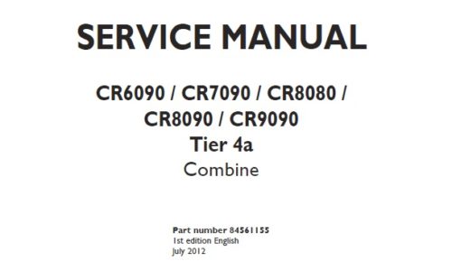 New Holland CR6090 , CR7090 , CR8080 , CR8090 , CR9090 Tier 4a Combine