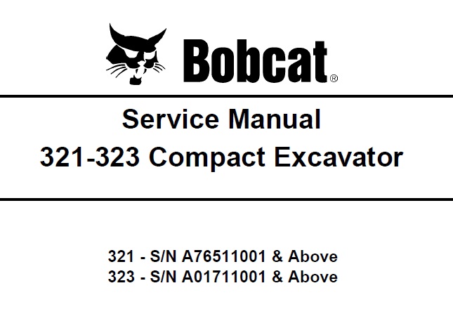 Bobcat 321, 323 Compact Excavator