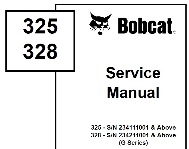 Bobcat 325, 328 Excavator (G Series)