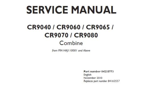 New Holland CR9040, CR9060, CR9065, CR9070, CR9080 Combine