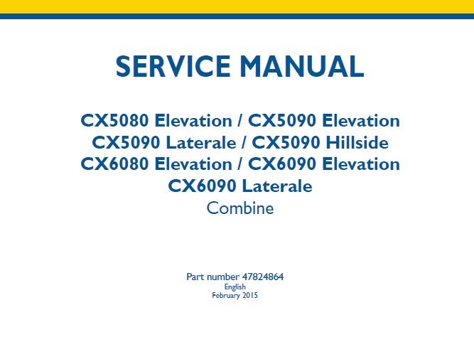 New Holland CX5080, CX5090, CX6080, CX6090