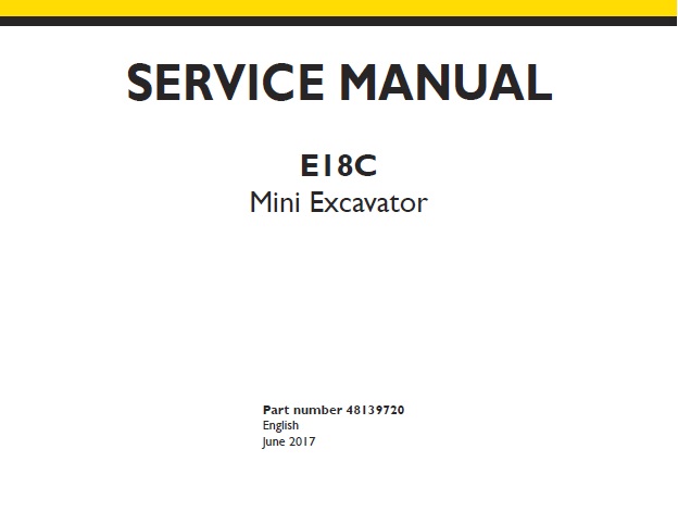 New Holland E18C Cab , E18C Canopy - (Tier IV engine) Mini Excavator