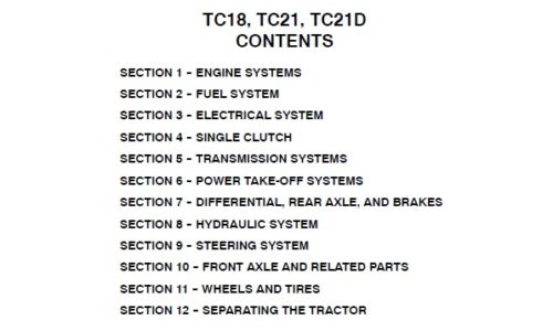 New Holland TC18, TC21, TC21D Tractor