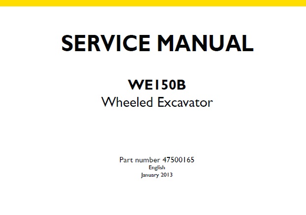New Holland WE150B Wheeled Excavator Service Repair Manual