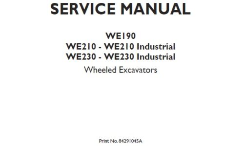 New Holland WE190, WE210, WE210 Industrial, WE230, WE230 Industrial Wheeled Excavator