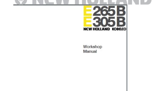 This service manual is for New Holland Kobelco E265B, E305B Crawler Excavator. Including service, repair, removal, installation, disassembly, assembly, troubleshooting and other