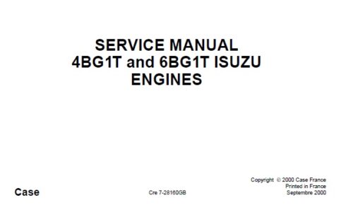 ISUZU 4BG1T and 6BG1T Engine