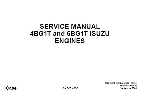 ISUZU 4BG1T and 6BG1T Engine