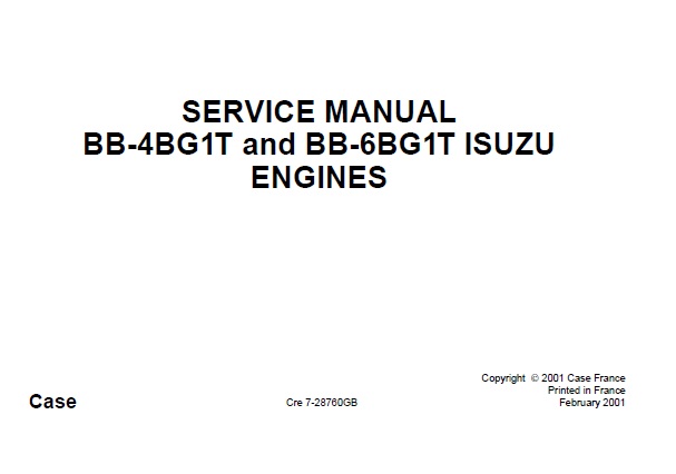 ISUZU BB-4BG1T, BB-6BG1T Engine