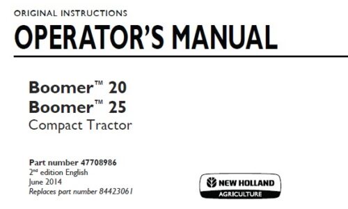 New Holland Boomer 20, Boomer 25 Compact Tractor