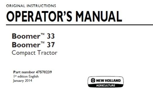 New Holland Boomer 33, Boomer 37 Compact Tractor