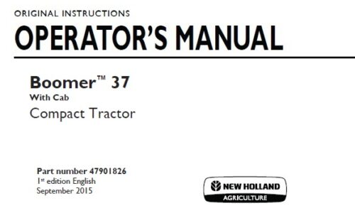 New Holland Boomer 37 (With Cab) Compact Tractor