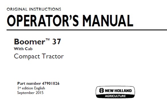 New Holland Boomer 37 (With Cab) Compact Tractor