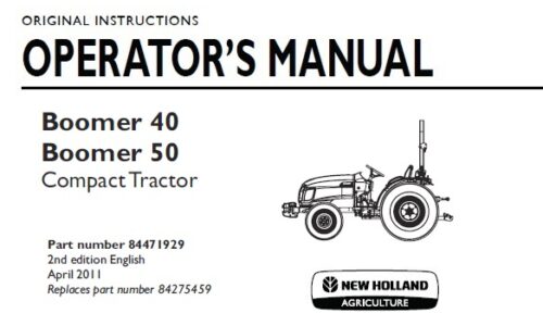 New Holland Boomer 40, Boomer 50 Compact Tractor