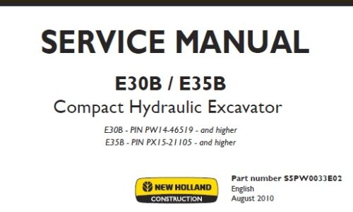 New Holland E30B, E35B Compact Excavator