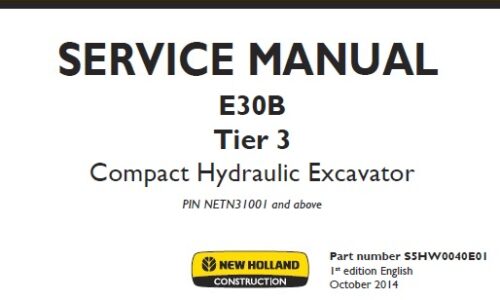 New Holland E30B Tier 3 Compact Excavator