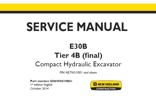 New Holland E30B Tier 4B (final) Compact Excavator