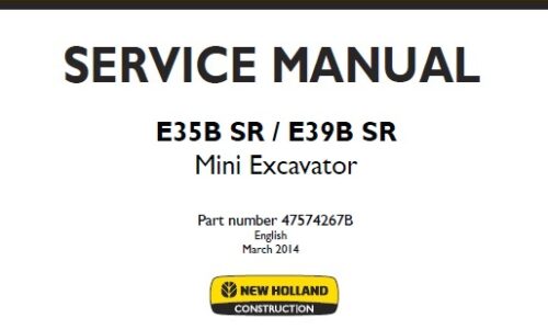 New Holland E35B SR, E39B SR Mini Excavator