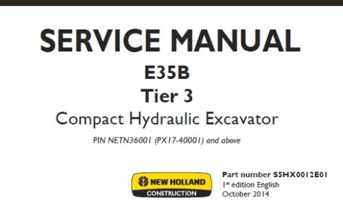 New Holland E35B Tier 3 Compact Hydraulic Excavator