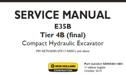 New Holland E35B Tier 4B (final) Compact Excavator