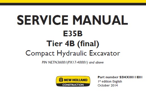 New Holland E35B Tier 4B (final) Compact Excavator
