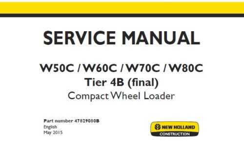 New Holland W50C, W60C, W70C, W80C Tier 4B (final) Compact Wheel Loader