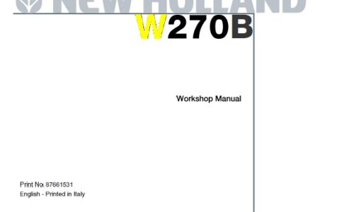 New Holland W270B Wheel Loader Service Repair Manual