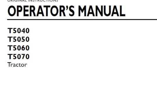 New Holland T5040, T5050, T5060, T5070 Operator Manual