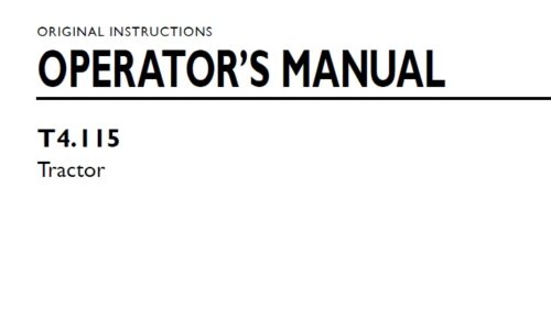New Holland T4.115 Tractor Operator Manual
