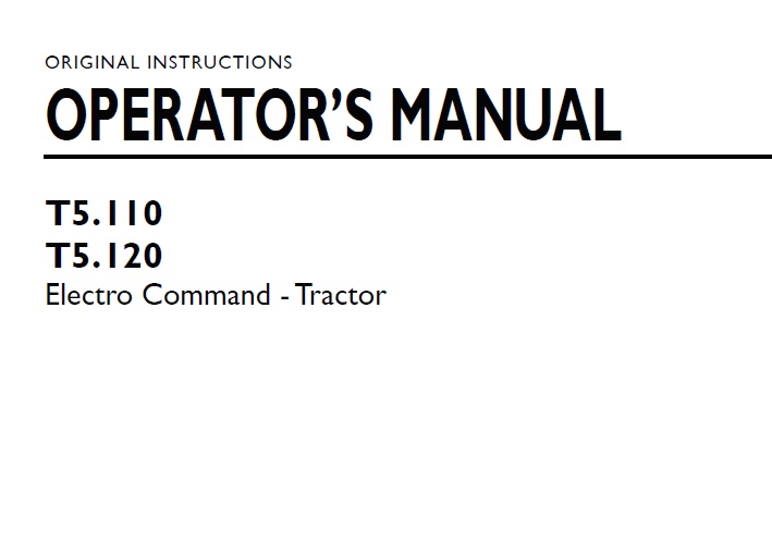 New Holland T5.110 , T5.120 Electro Command Operator Manual