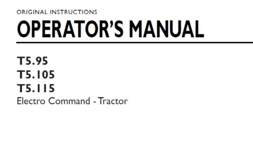 New Holland T5.95, T5.105, T5.115 Electro Operator Manual