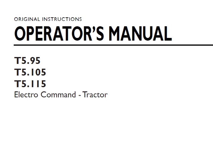 New Holland T5.95, T5.105, T5.115 Electro Operator Manual