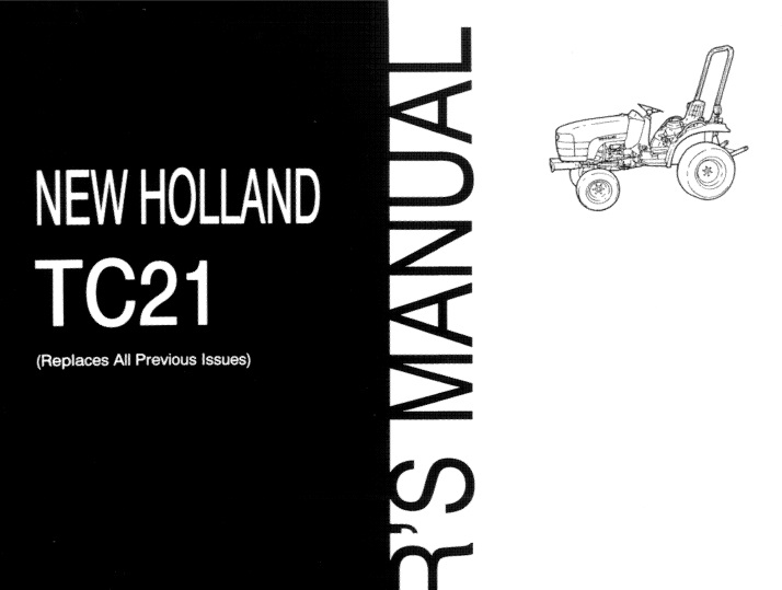 New Holland TC21 Tractor Operator Manual