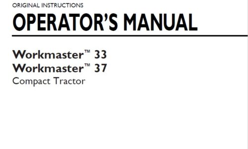 New Holland Workmaster 33 , Workmaster 37 Compact Tractor Operator Manual