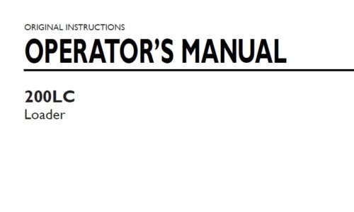 New Holland 200LC Loader Operator Manual