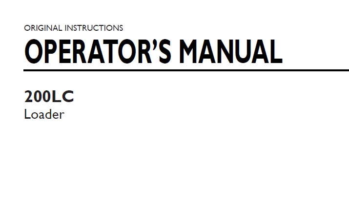 New Holland 200LC Loader Operator Manual
