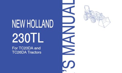 New Holland 230TL Loader (for TC23DA TC26DA) Operator Manual