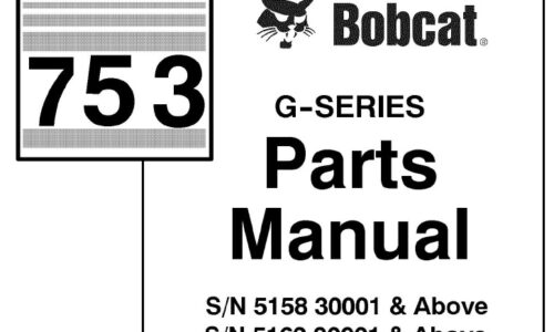Bobcat 753 Skid Steer Loader Parts Manual