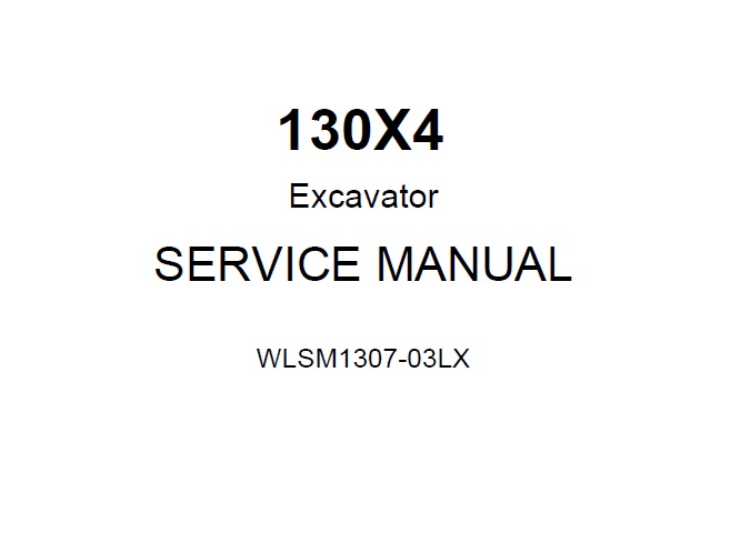 Link-Belt Sumitomo 130X4 Excavator Service Manual
