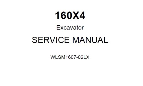 Link-Belt Sumitomo 160X4 Excavator Service Manual