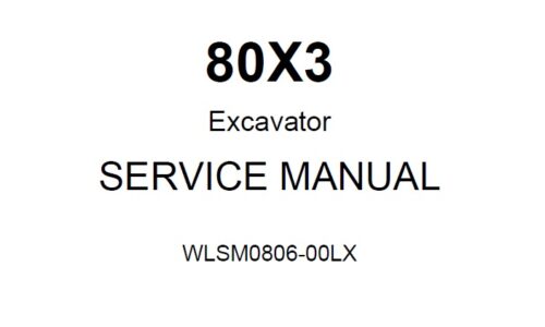 Sumitomo 80X3 Excavator Service Manual