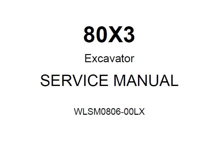 Sumitomo 80X3 Excavator Service Manual