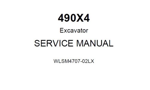 Sumitomo Link-Belt 490X4 Excavator Service Manual
