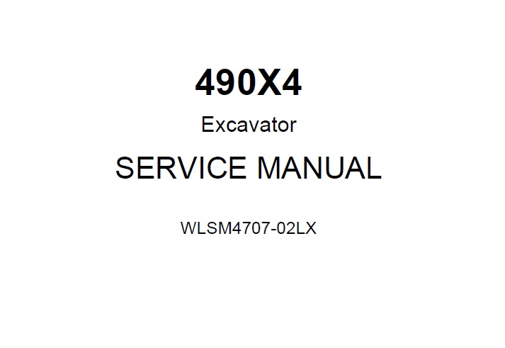 Sumitomo Link-Belt 490X4 Excavator Service Manual