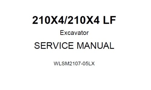 Link-Belt Sumitomo 210X4, 210X4 LF Excavator Service Manual