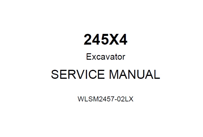 Link-Belt Sumitomo 245X4 Excavator Service Manual