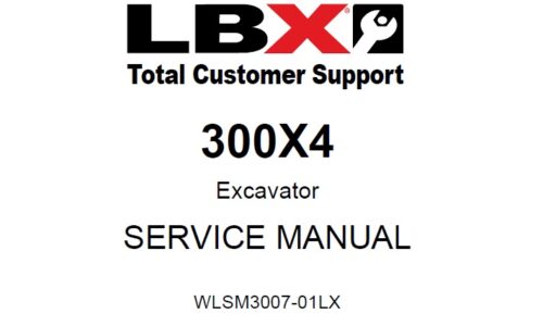 Link-Belt Sumitomo 300X4 Excavator Service Manual